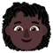 Woman- Dark Skin Tone- Curly Hair emoji on Microsoft